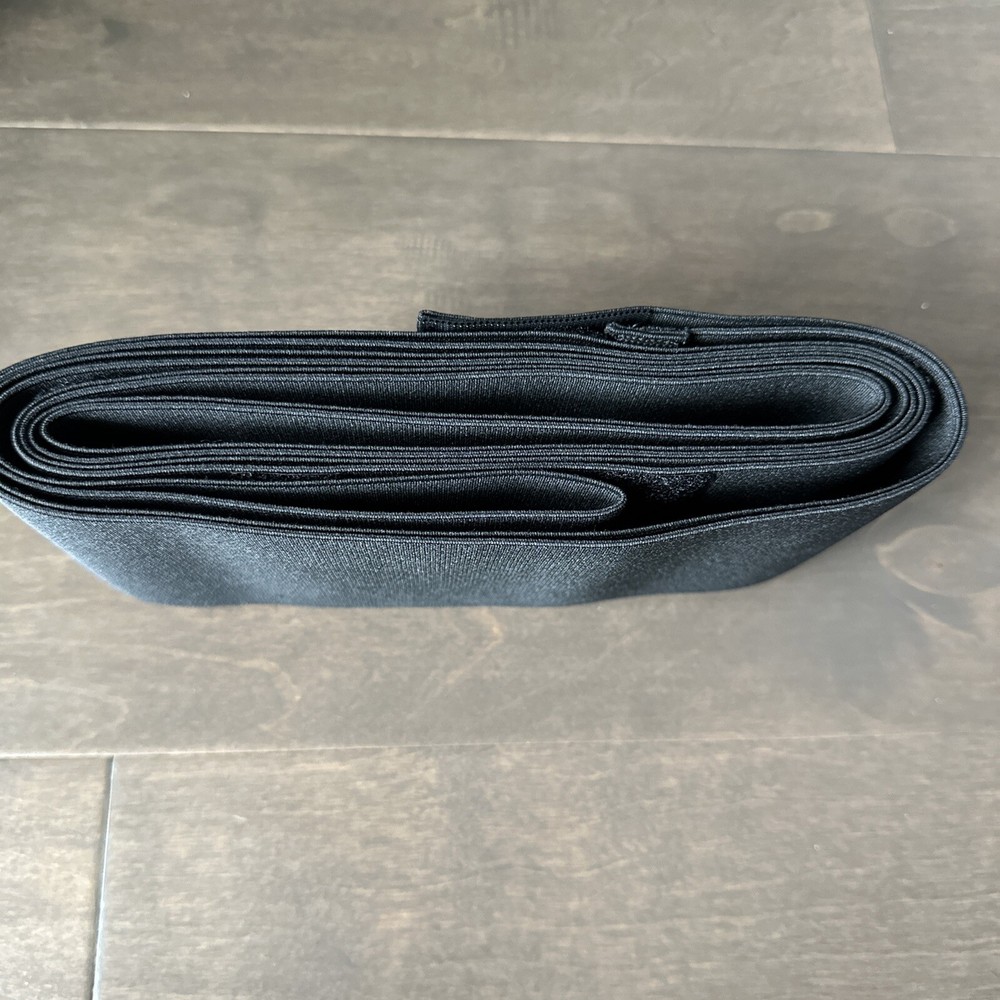 Waist Wrap Black 6 Adhesive Points 154"x4.9" Rubber Polyester Plus Size