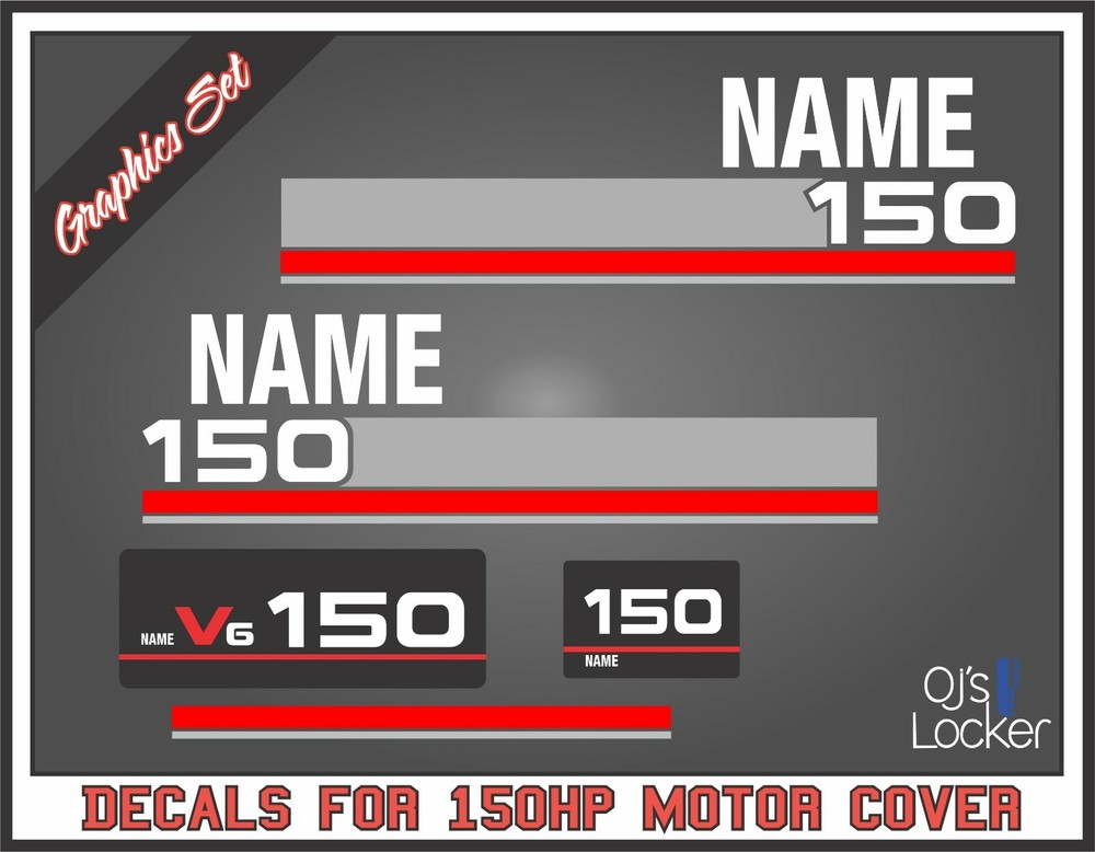 Yamaha 150hp V6 Outboard Engine Replacement Die-Cut Stickers