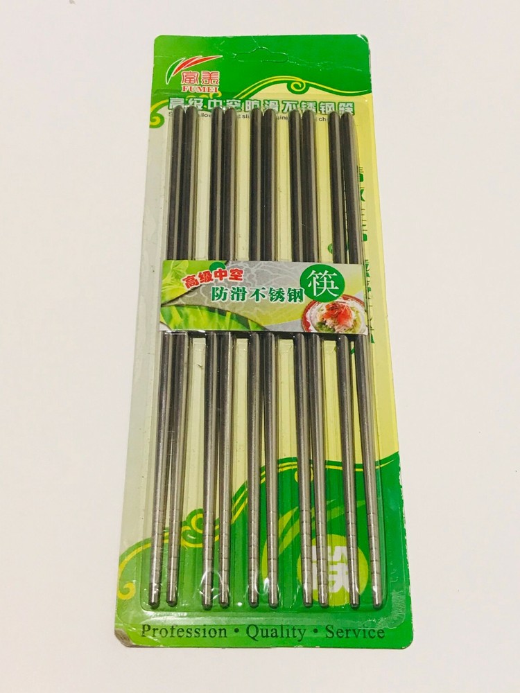 Stainless Steel Chopsticks 5 Pairs/pack
