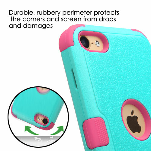 iPod Touch 5th & 6th & 7th Generation - Hard & Soft Silicone Hybrid Case Cover