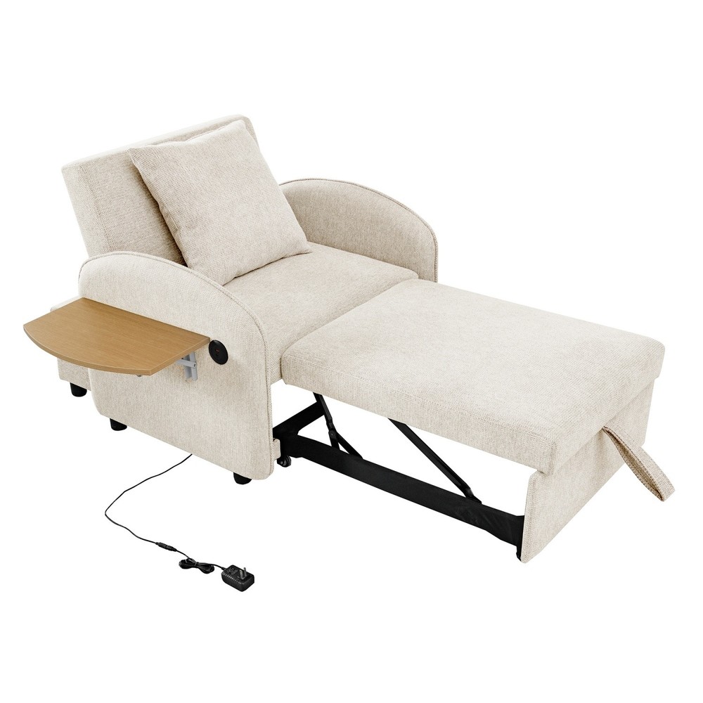 Convertible Sofa Bed Chair 3 in 1 Pull-out Sofa Bed w/ Computer Board & USB Port