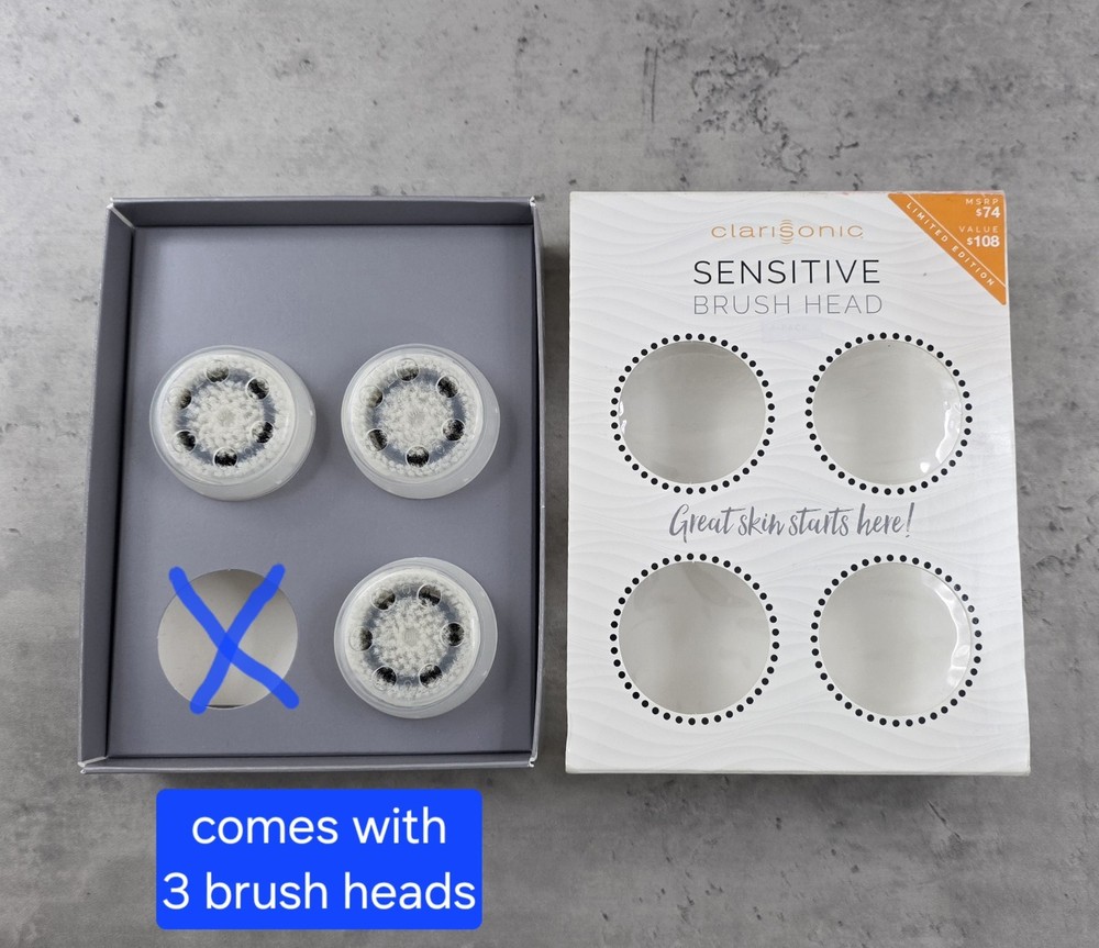 Clarisonic Sensitive Brush Heads Replacement 3-Pack - New Open Box