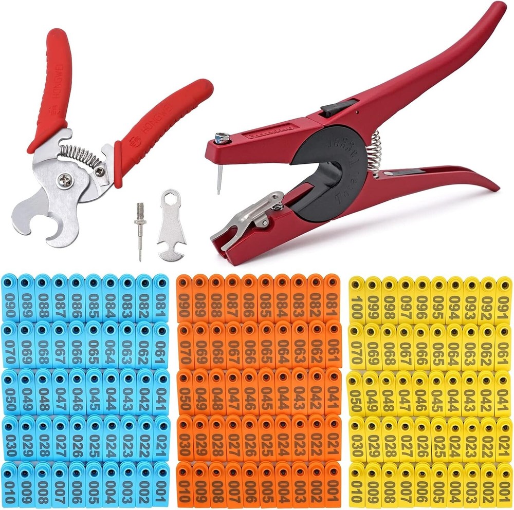 Durable Numbered Ear Tags Kit - 300PCS Sheep, Goat, Cattle Management Solution