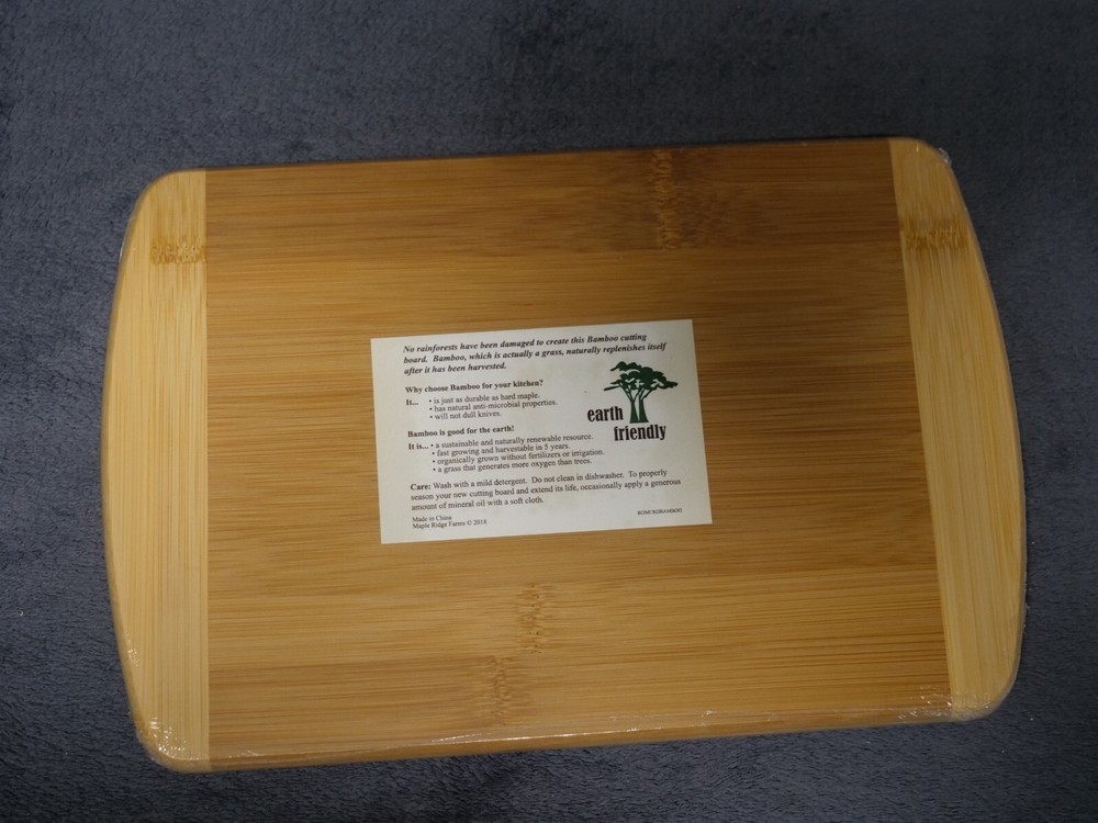 SUN Chips Bamboo Kitchen Cutting Board - Wood Chopping Board 12"