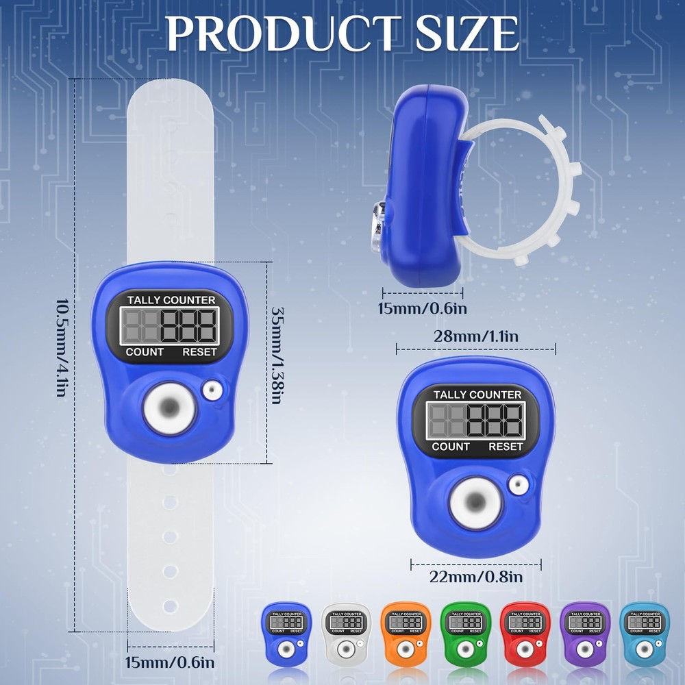 7 Pack Electronic Finger Tally Counter,5 Digit LCD Electronic Digital Display...
