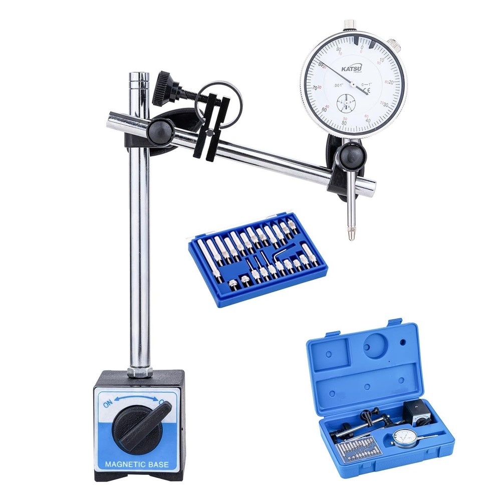 Versatile 0-1.0” Dial Indicator with Strong Magnetic Base for Engineering Use