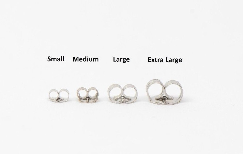 14k White Gold Push Back Earring Butterfly Backing Small Medium Large-by PC!!!