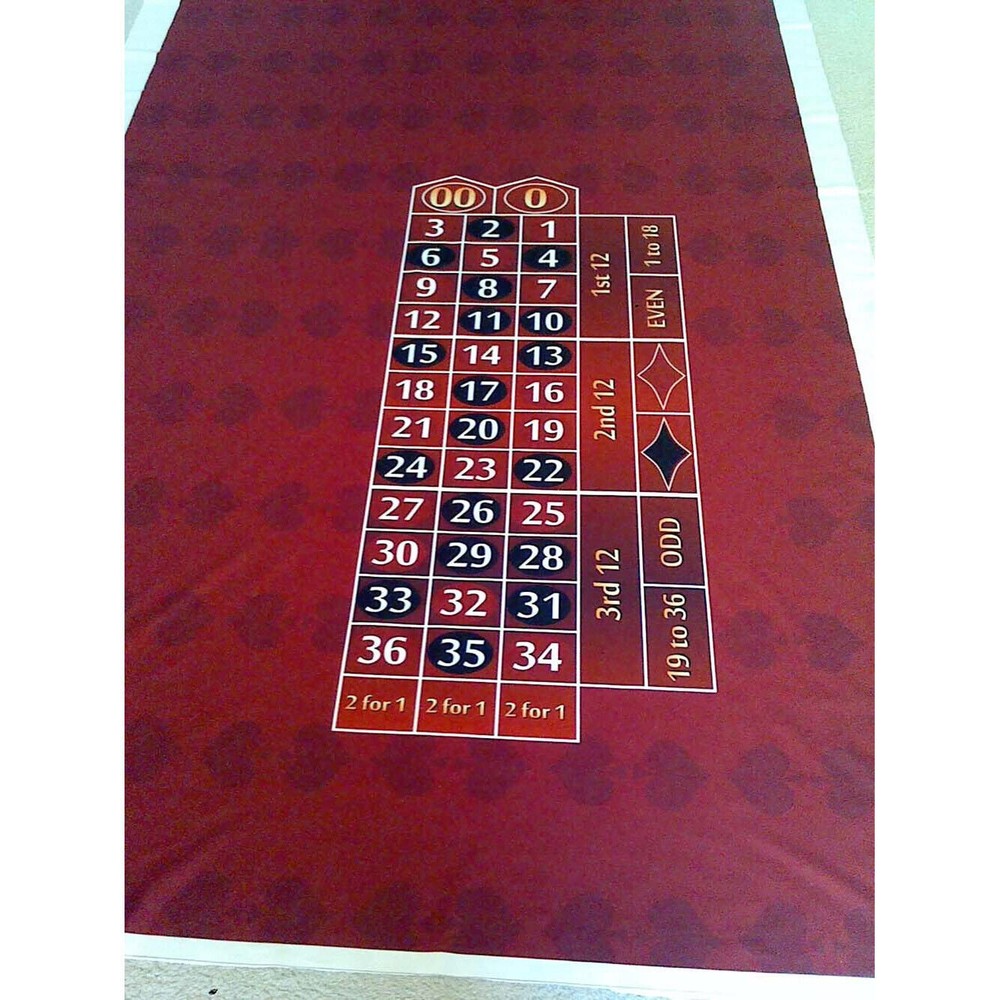 Roulette Layout Felt Left Handed – Burgundy Red