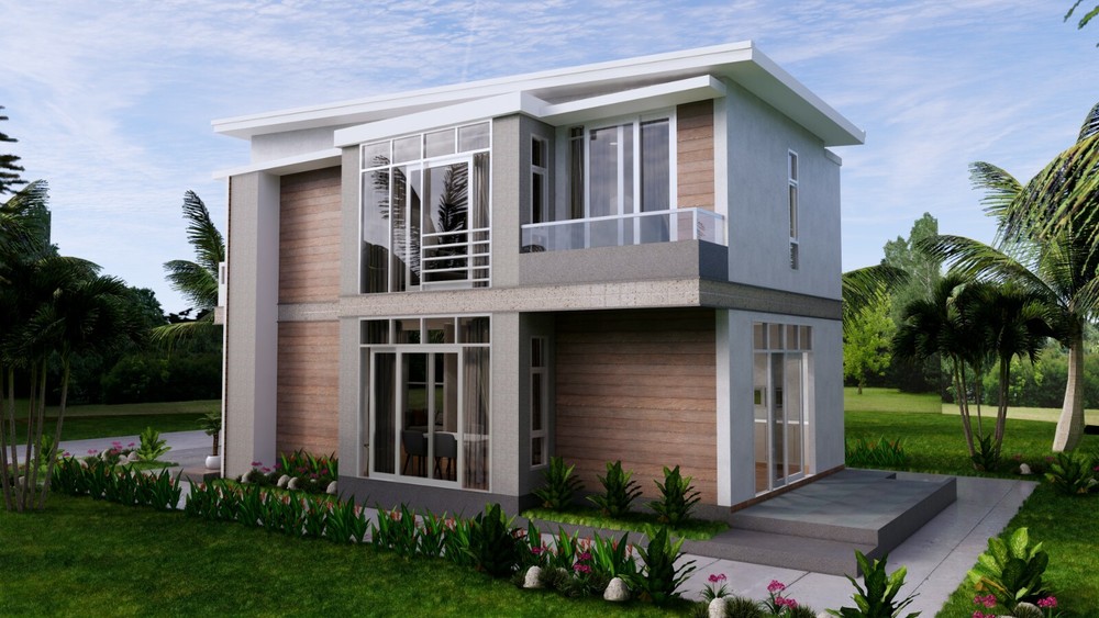 Small House Plan 6.7x10.8 meter 2 Beds PDF Full Plans (A4 Hard Copy)