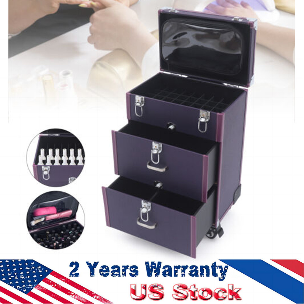 Large Rolling Cosmetic Case Makeup Trolley Rolling Makeup Case Waterproof