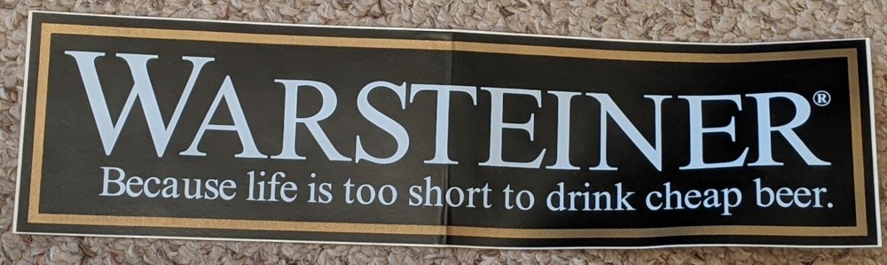Vintage WARSTEINER BEER Bumper Sticker DECAL