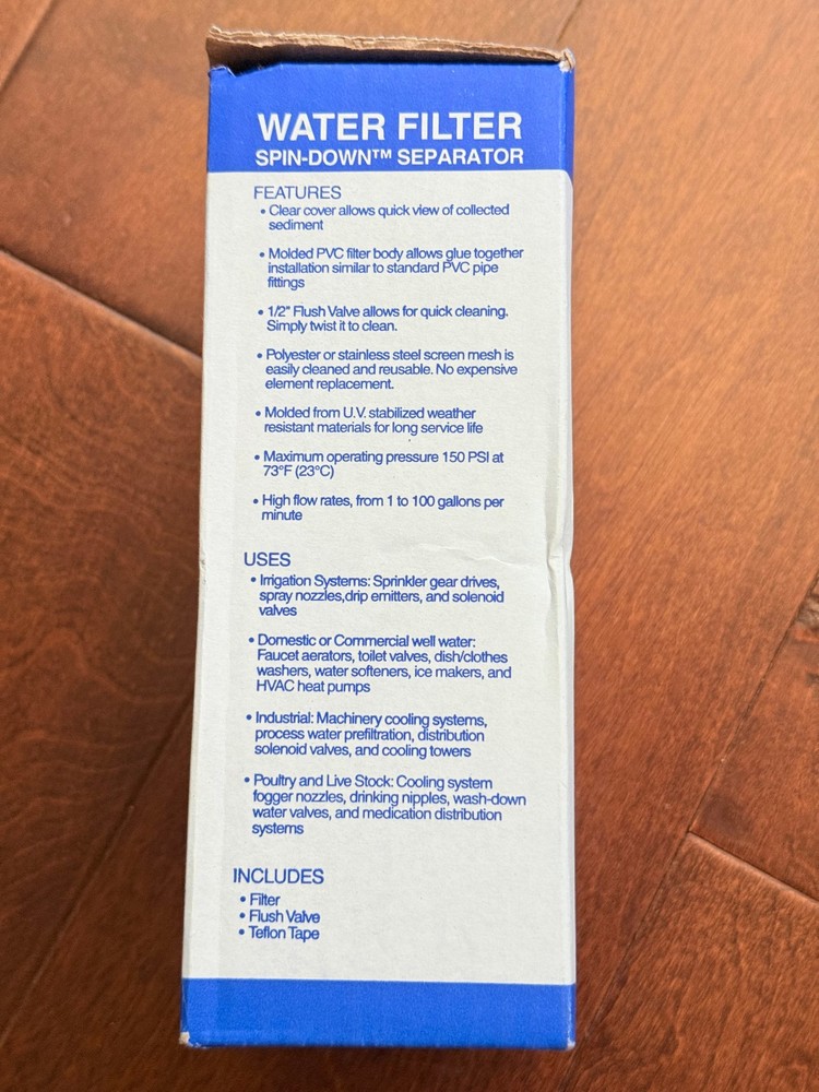 Rusco 1-60-F 1" Spin-Down Sediment Filter