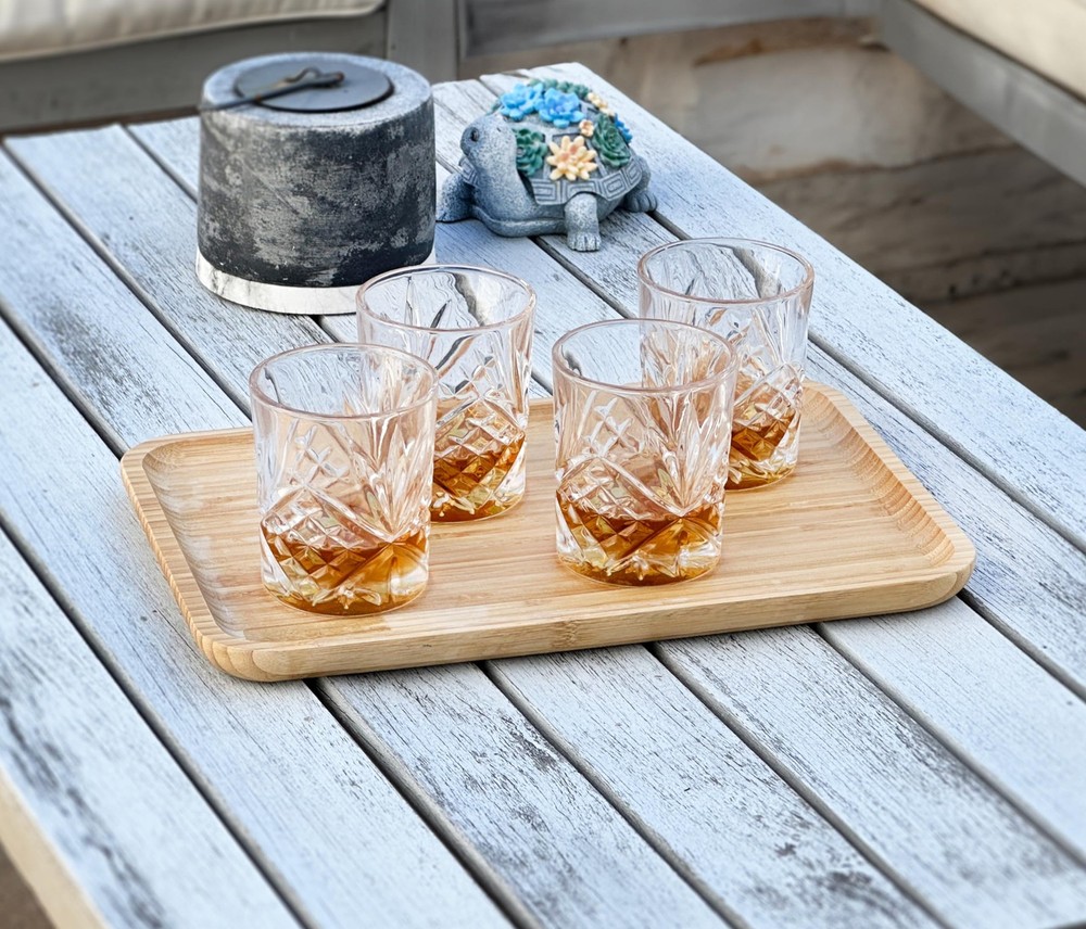 Bam&Boo Bamboo Serving Tray Natural Minimalist Rectangular (13.6” x 7.8" x 0....