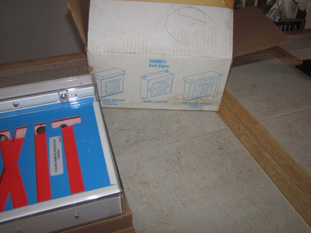 Vintage Industrial Exit Sign nos