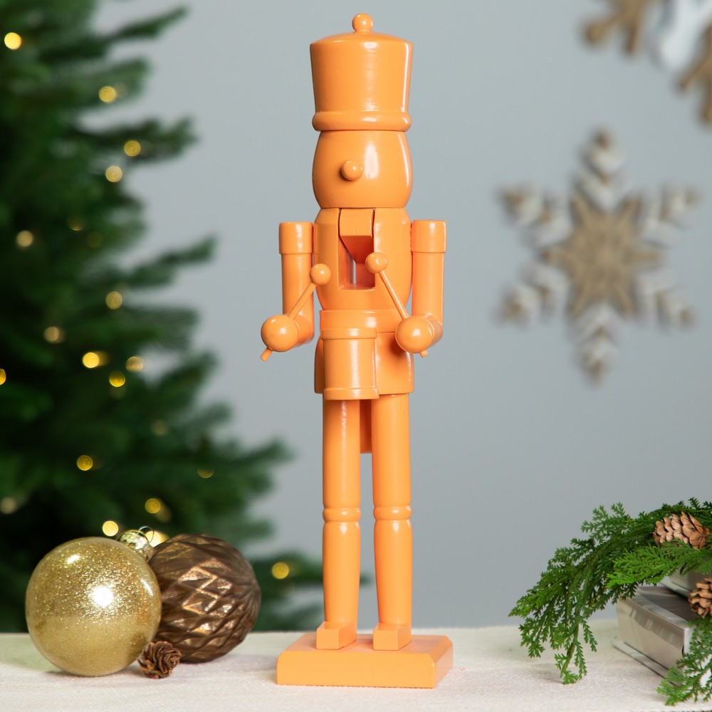 Northlight Drummer Soldier Nutcracker Christmas Figure - 15" - Solid Orange