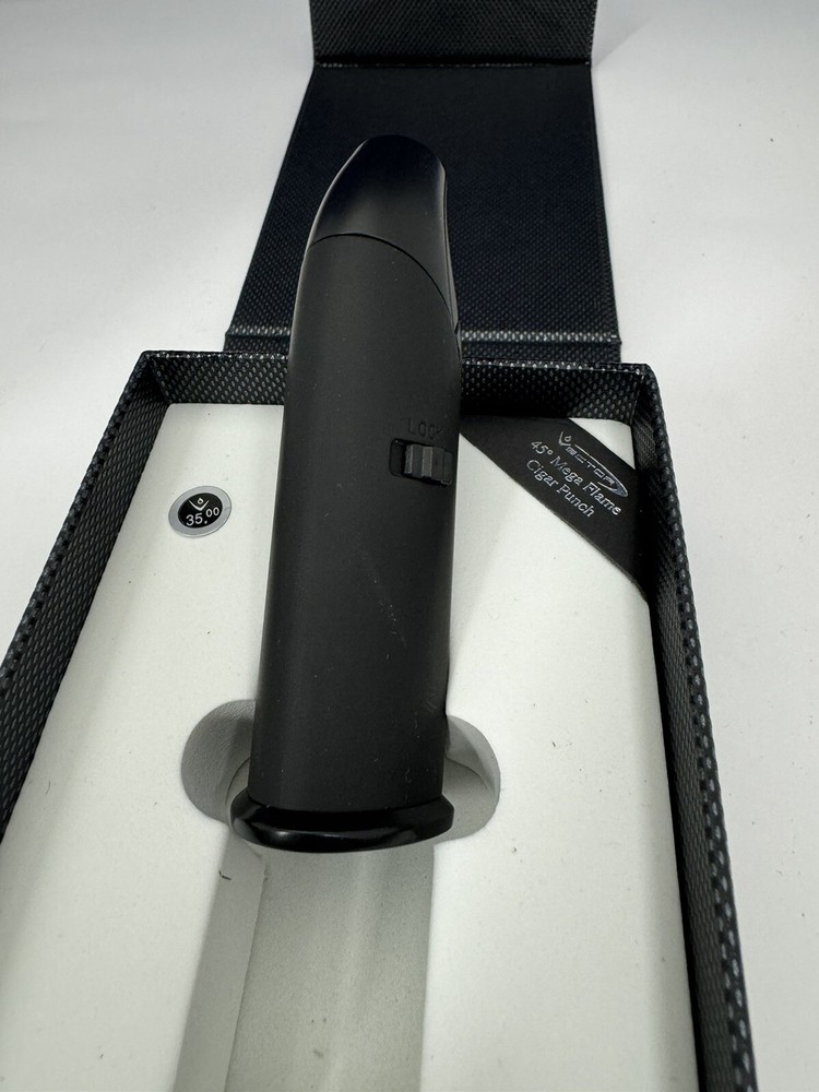 Vector AZTECH - Wind Resistant Large Single Jet Torch Lighter - Black - New