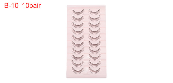 B-10 False Eyelashes for Makeup Black 10 Pair