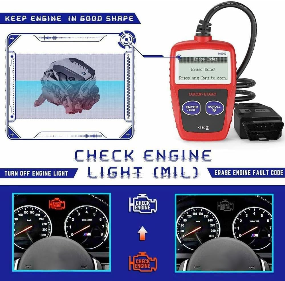 OBD Code Reader Automotive OBD2 Scanner Car Check Engine Fault Diagnostic Tool