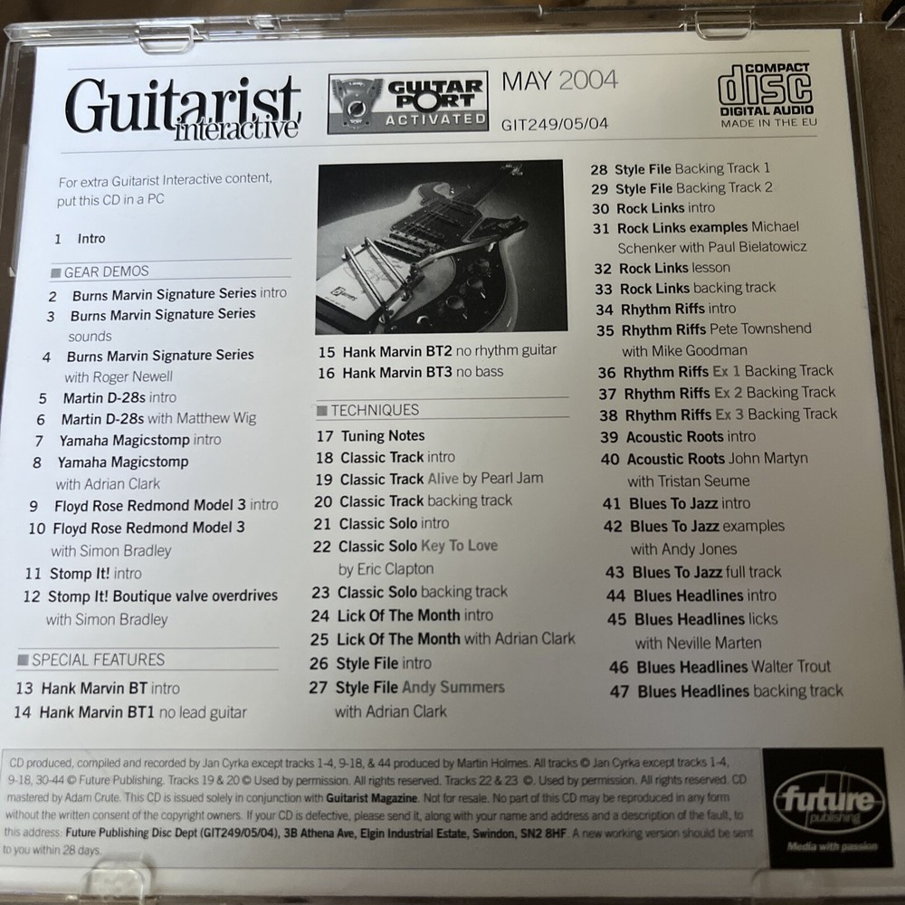 Guitarist Interactive CD Issue 249 May 2004