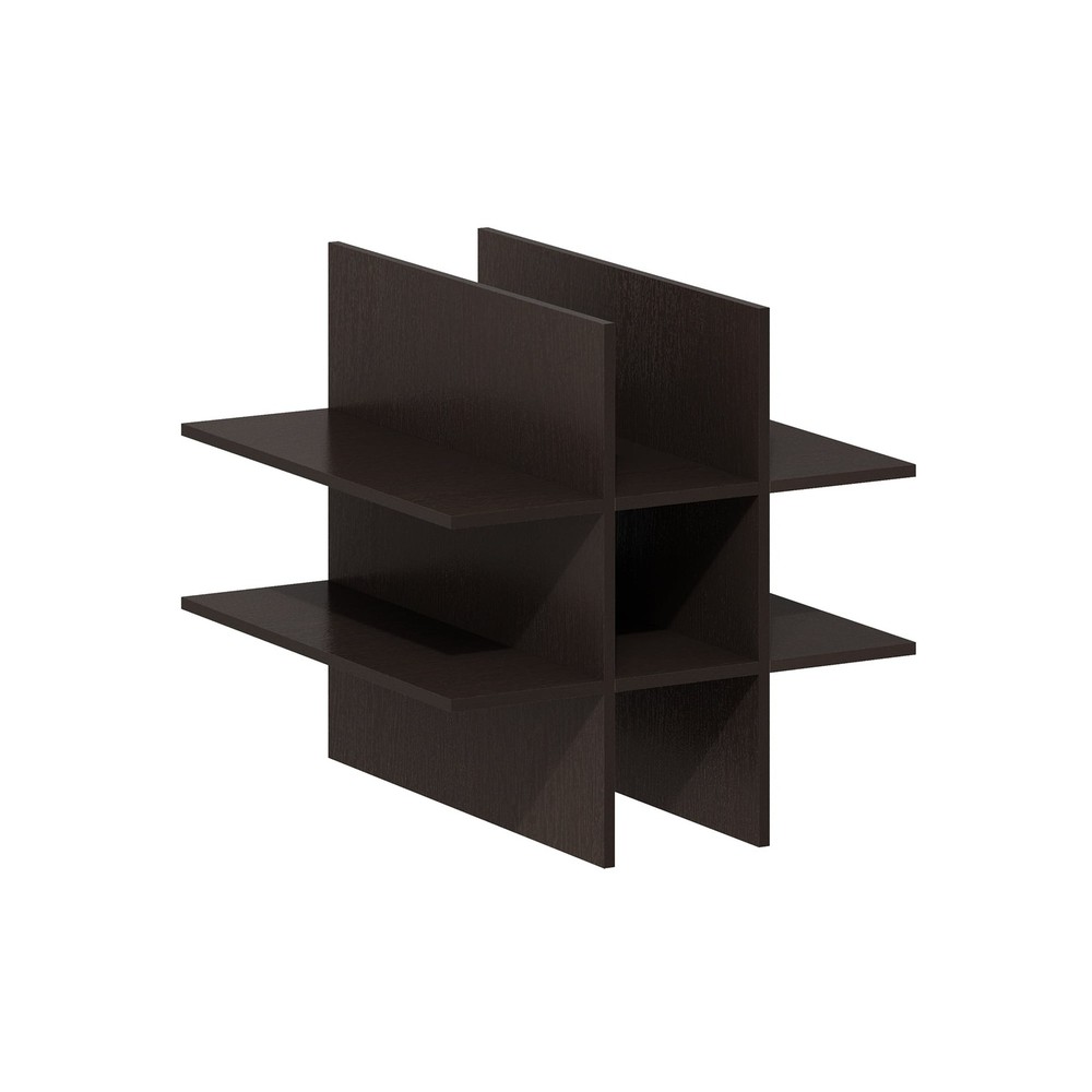 Furinno 9-Compartment Bottle Storage Cube Organizer Insert in Dark Oak