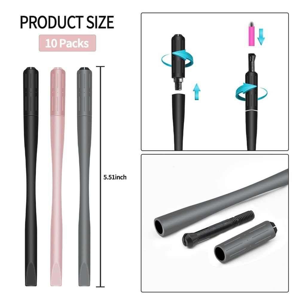 10Pcs Microblading Handles Disposable Manual Microblading Pen with Nano 18 U ...