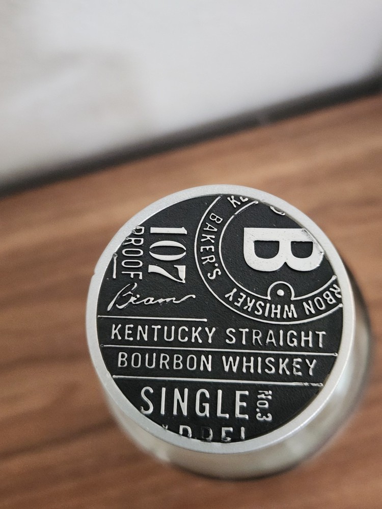 BAKER'S 107 PROOF 7 YEAR SINGLE BARREL WHISKEY EMPTY BOTTLE