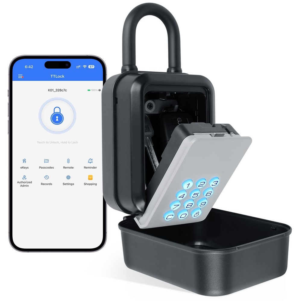 Smart Key Lock Box with Code – Bluetooth & PIN Unlock, APP Controlled Padlock...