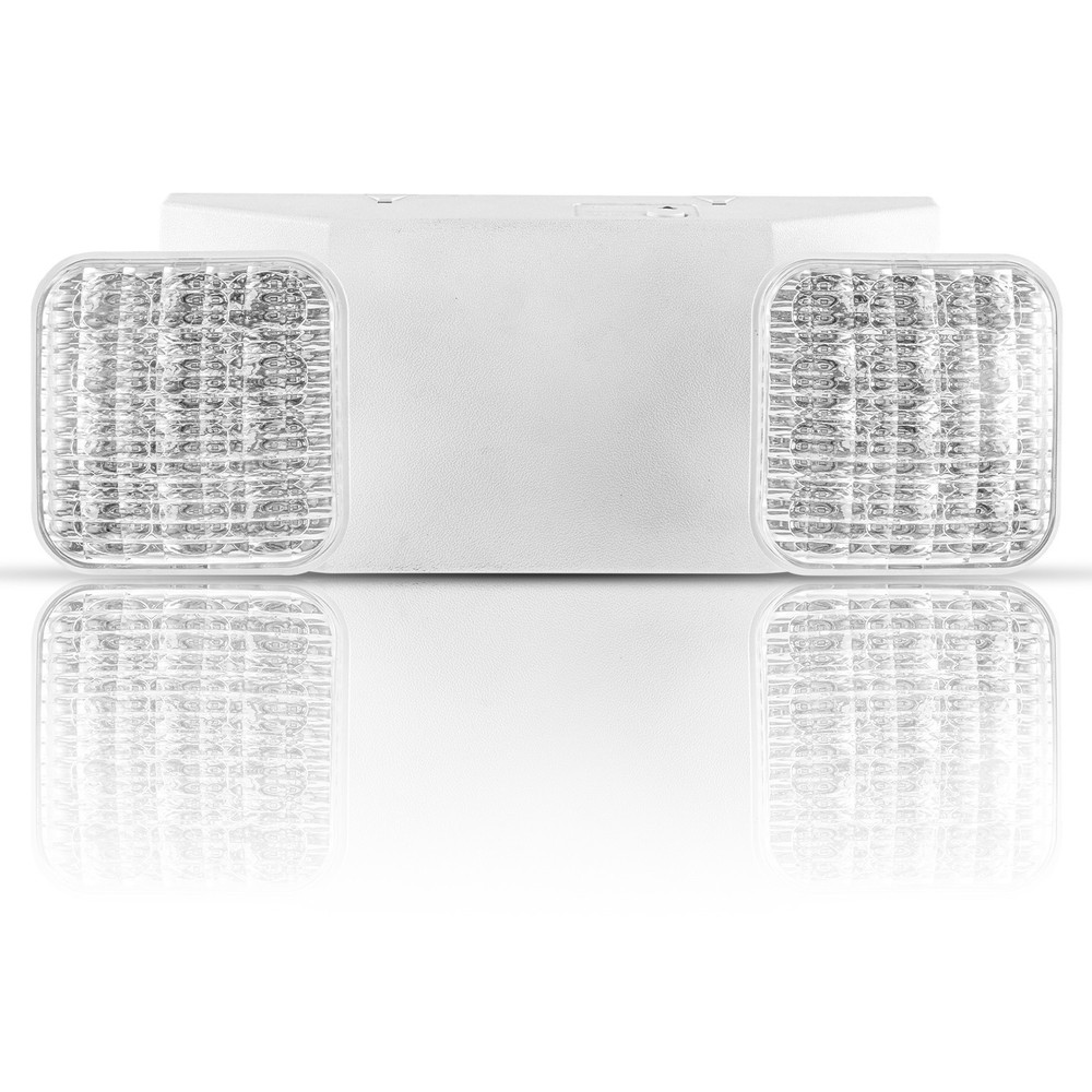 LED Emergency Lights , Exit Sign Light Adjustable Dual Head Battery Back