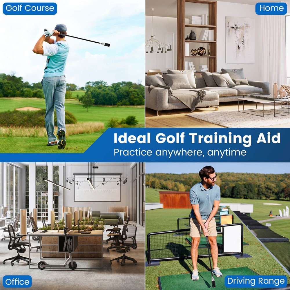 Golf Swing Trainer Click Stick Swing Training Aid for Speed Flexibility Balance