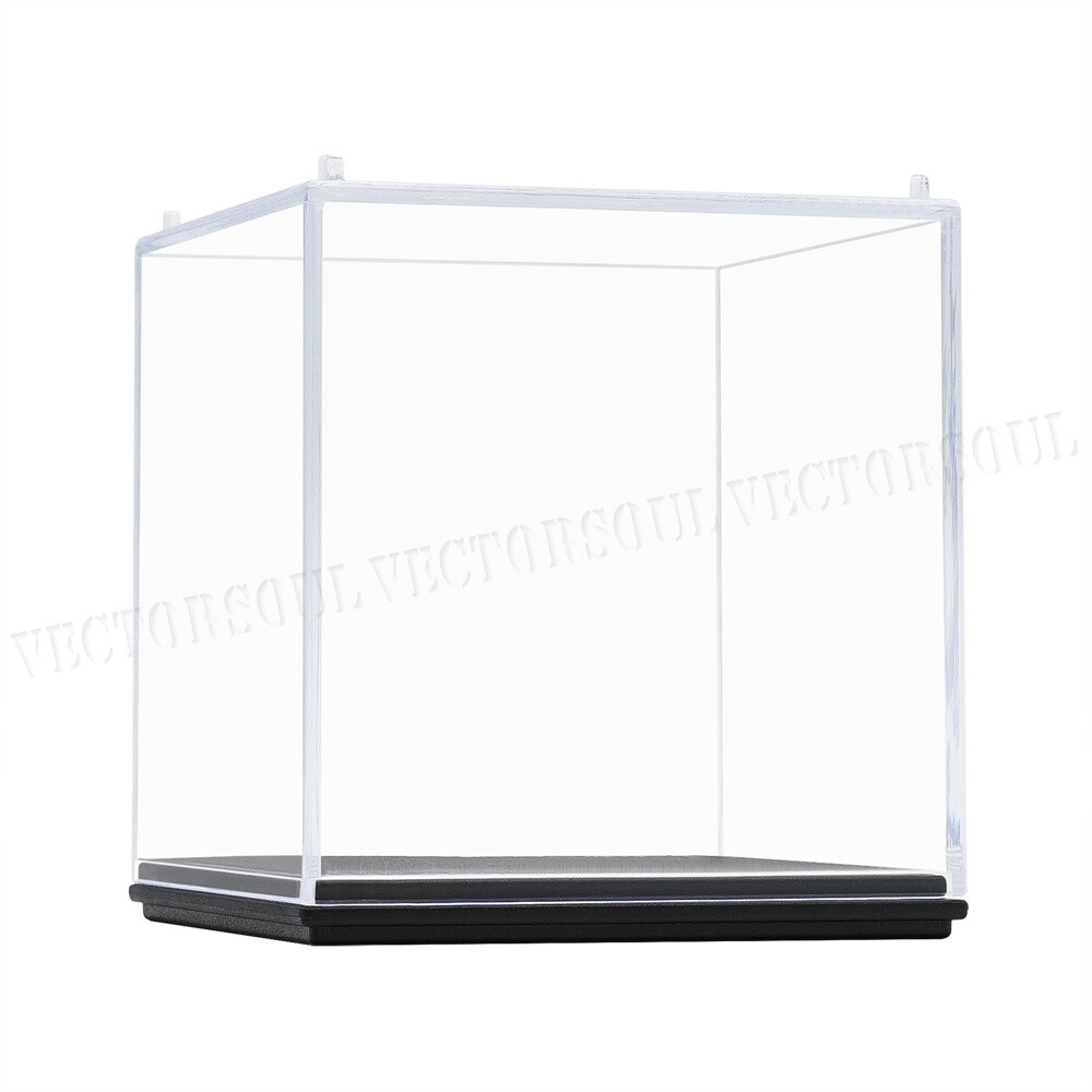 US Clear Acrylic Display Box Case Perspex Dustproof Plastic Base Protection 3.9"