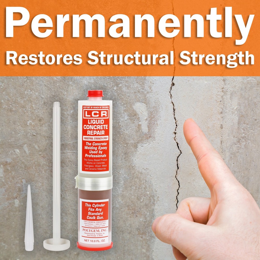 Polygem Injection Epoxy, Stops Leaks Restores Structures, 10 Oz - Open Box