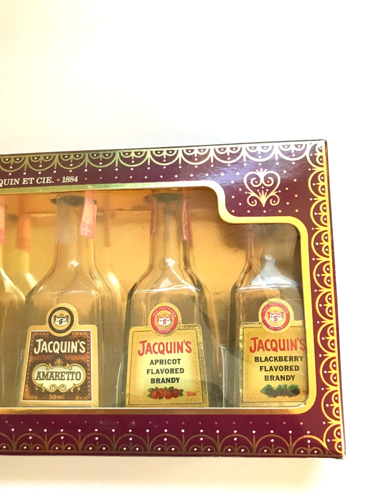 JACQUIN'S 6 BOTTLE GIFT SET BOXED MINI BOTTLES EMPTY TO COMPLY WITH EBAY RULES
