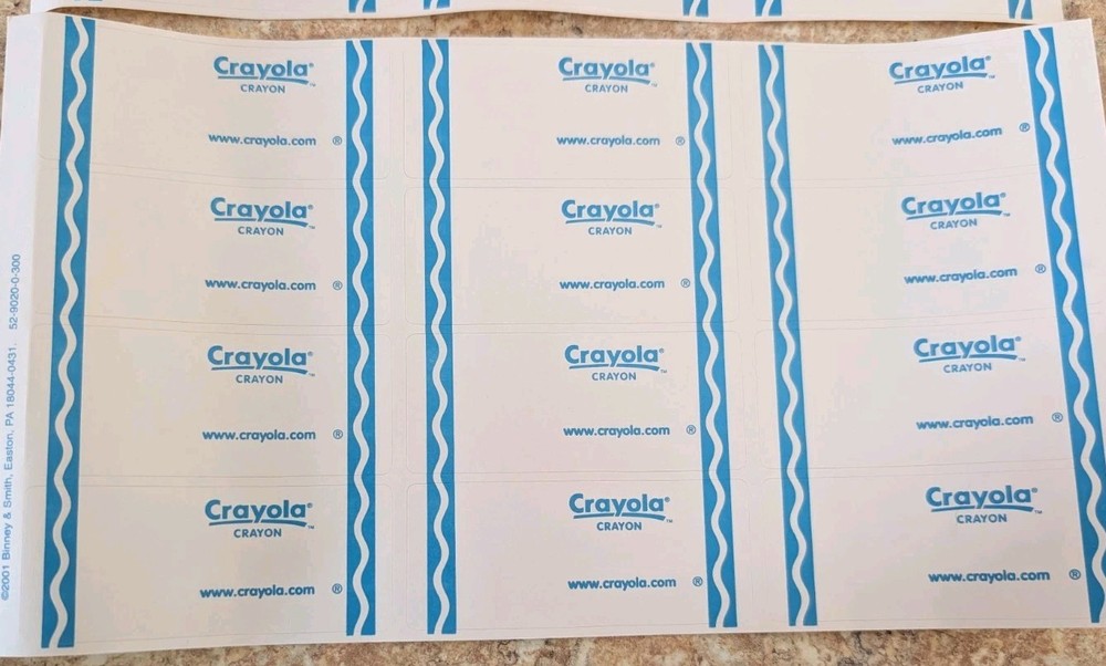 Crayola Crayon Wrappers New 2 Sheets