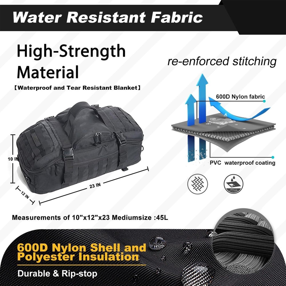 3-in-1 Military Backpack Duffle Bag