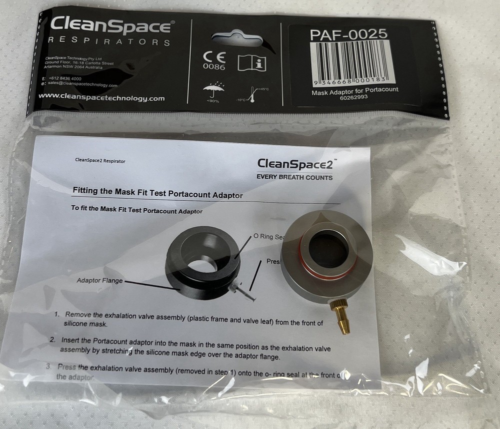 CleanSpace PAF-0025 Half Mask Fit Testing Adaptor | For Quantitative Fit Testing
