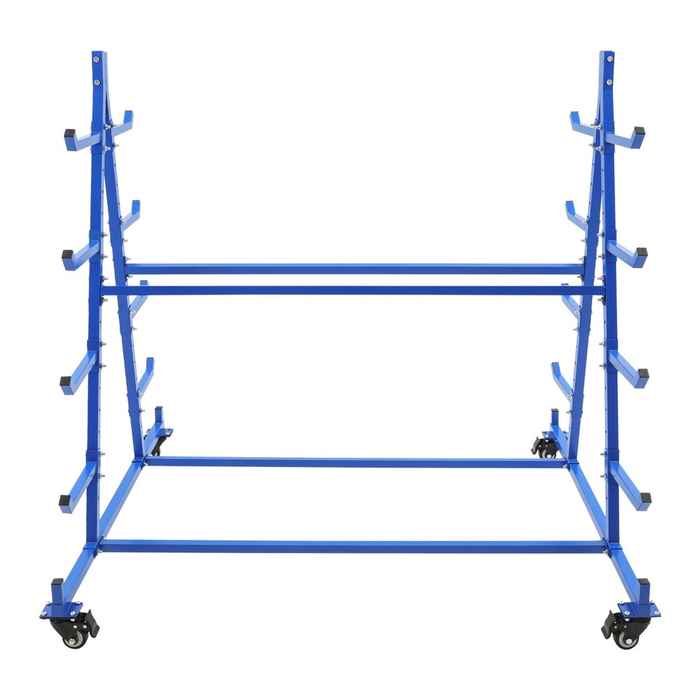 5-Tier Rolling Pipe Storage Rack Horizontal Lumber Organizer with Brake Casters