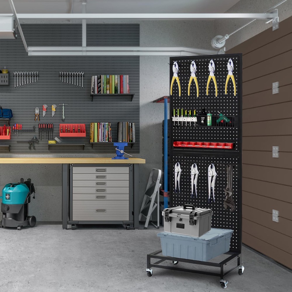 NectaCol Metal Pegboard Display Stand with Baseplate, Two Separately Pegboard...