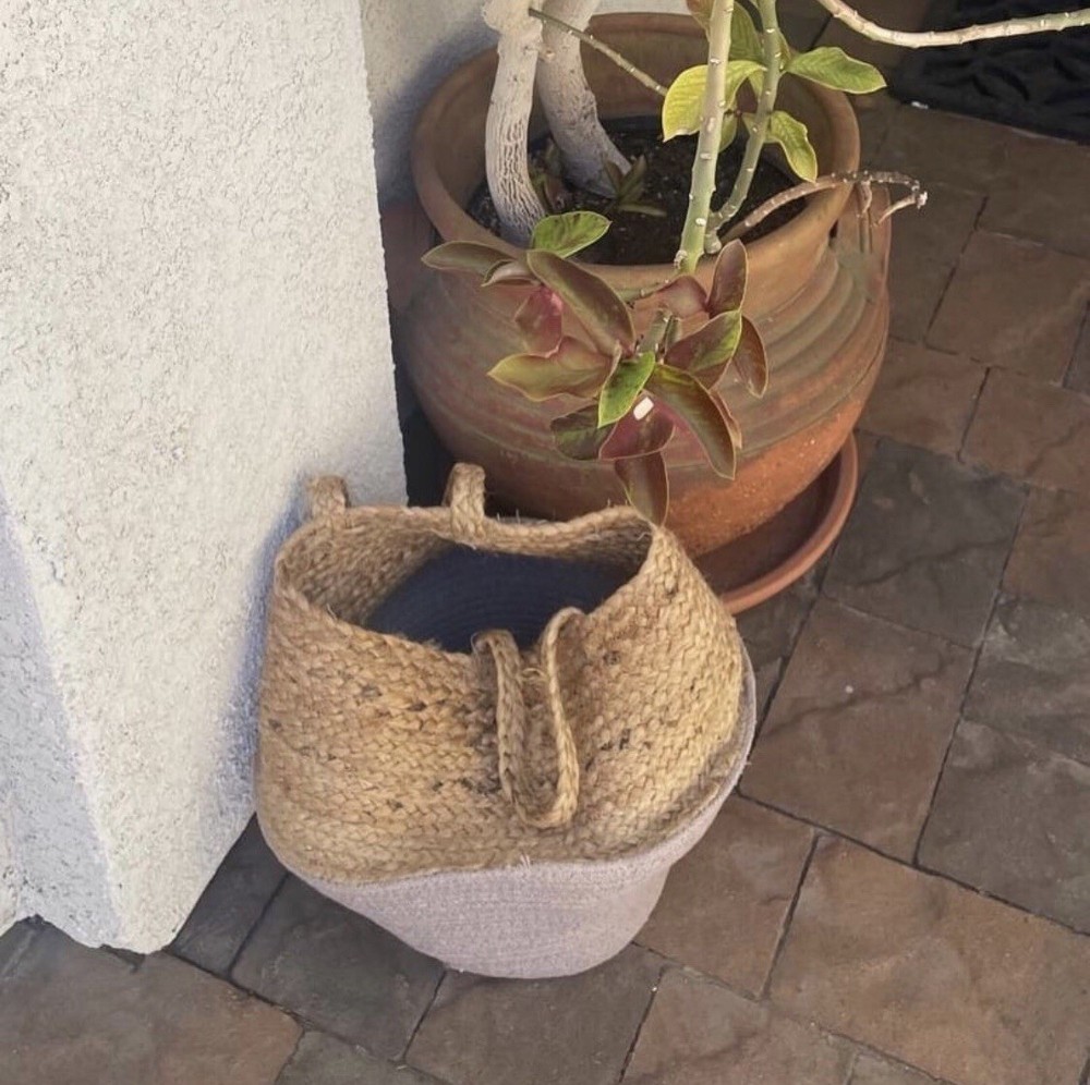 Handcrafted Boho Jute Woven Basket Artisan Made