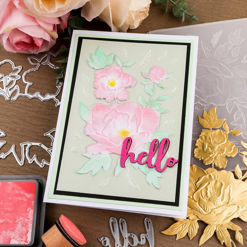 3D Embossing Folder for Card Making,Flower Clear Plastic Texture Fades Embossing