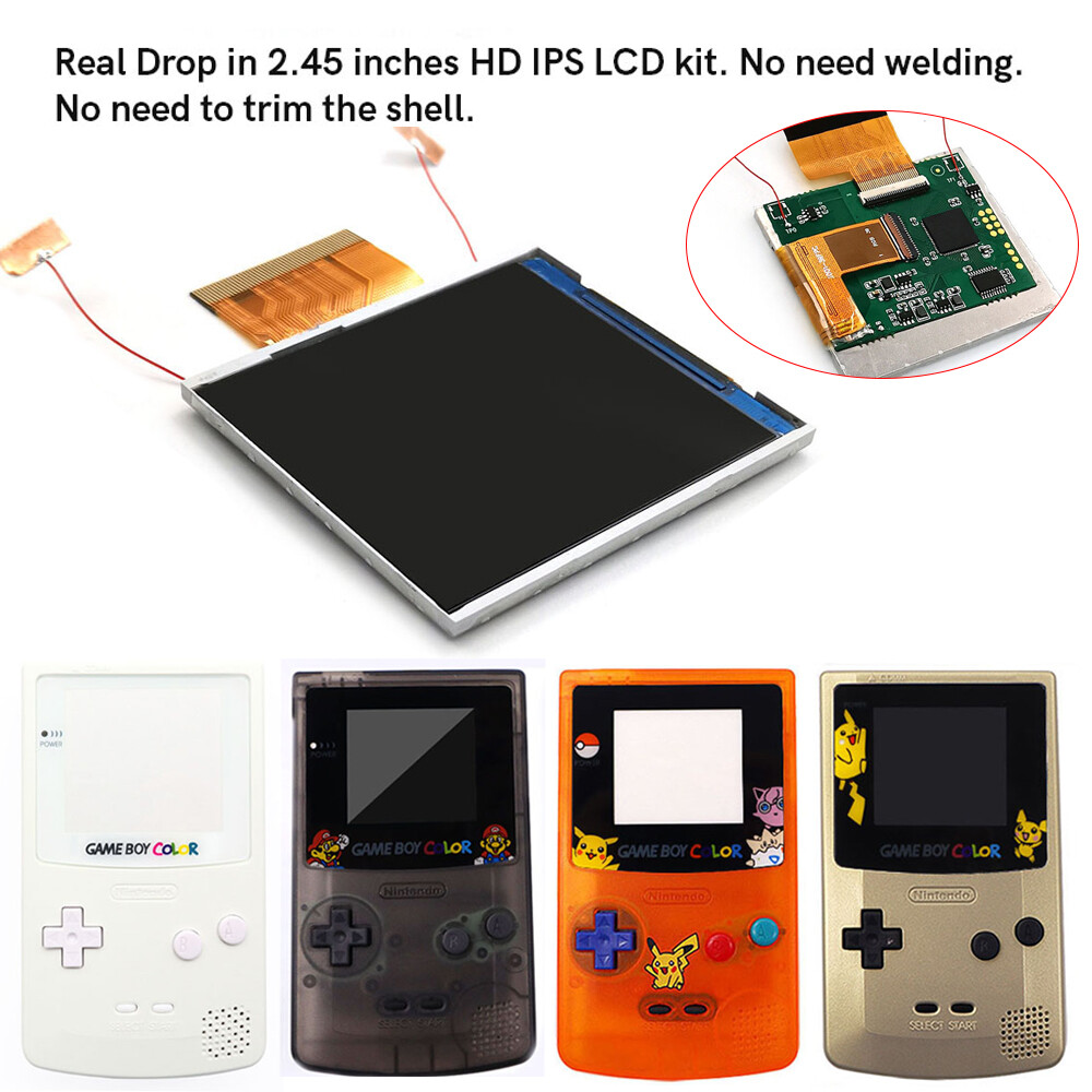 Drop In Menu IPS Backlight LCD Kit For Gameboy Color GBC W/Patterned Screen