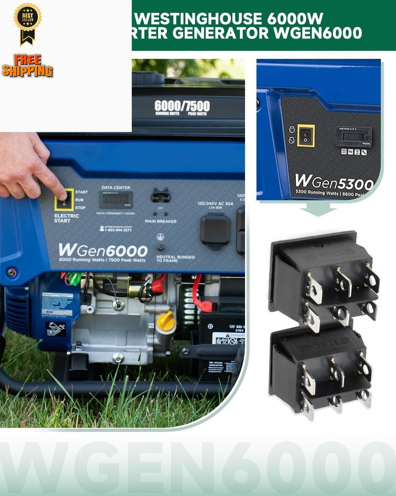 （2-Pack for Compatible Start On Off Switch Harbor Freight Predator Black