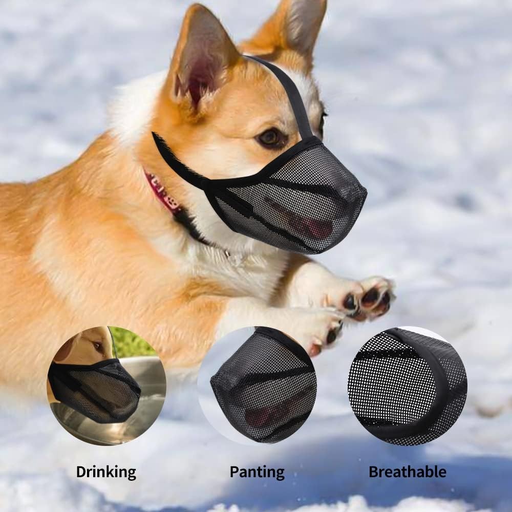 Dog Muzzle Soft Mesh Covered Muzzles Small Medium Large & X-Large Dogs Muzzle W/