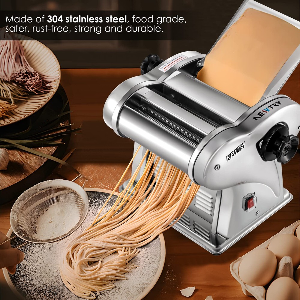 Electric Pasta Maker Noodle Maker Pasta Making Machine Dough Roller Cutter Th...