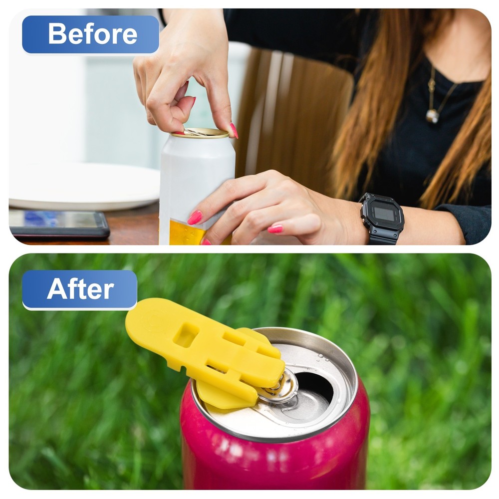 6 Pack Beverage Can Cover Protector Plastic Can Openers