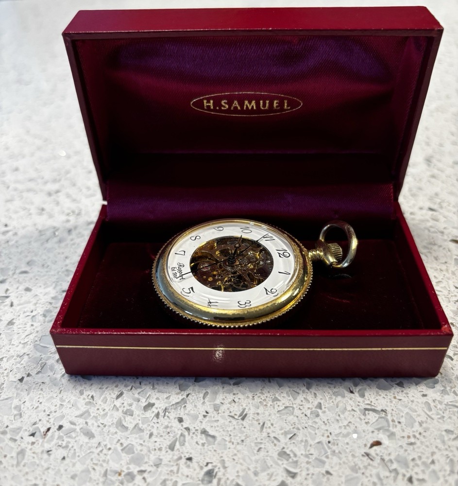 Rapport Pocket Watch Open Face Gold Plated Wind Up Working