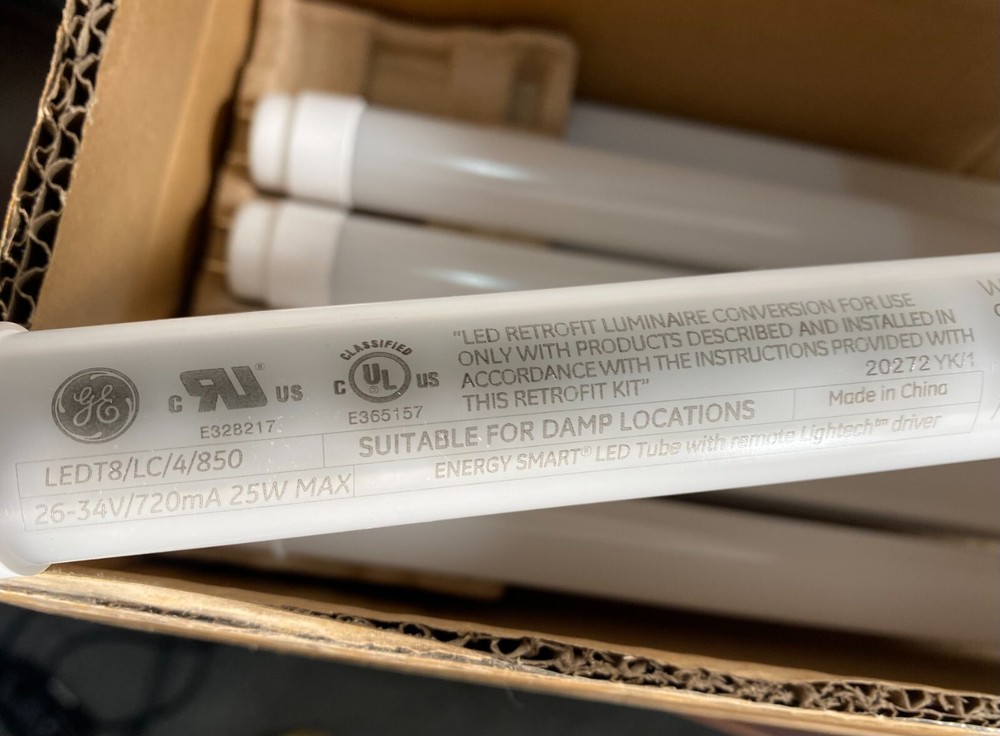 (Case of 10) GE 34253 4' 5000K LumenChoice Plastic Type C Tube Shop Light Bulb