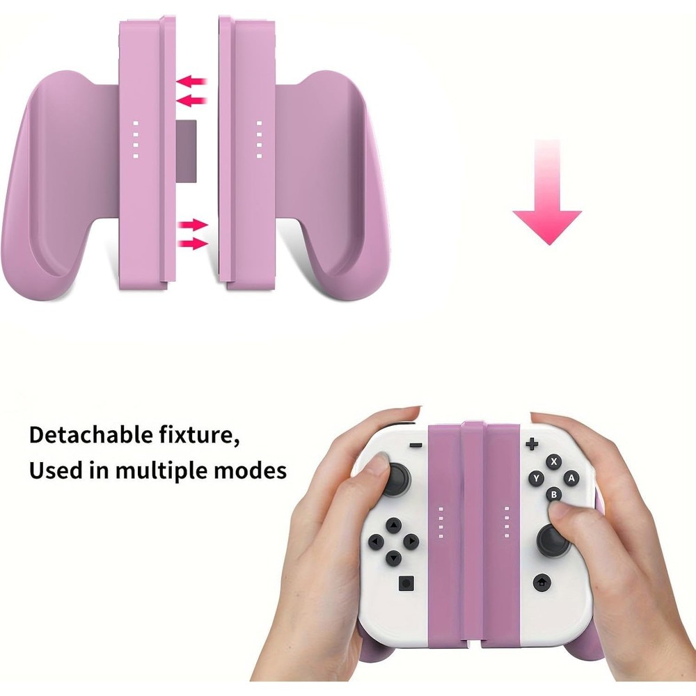 Purple Ergonomic Controller Handle Comfort Grip for Switch Joy Con Controller