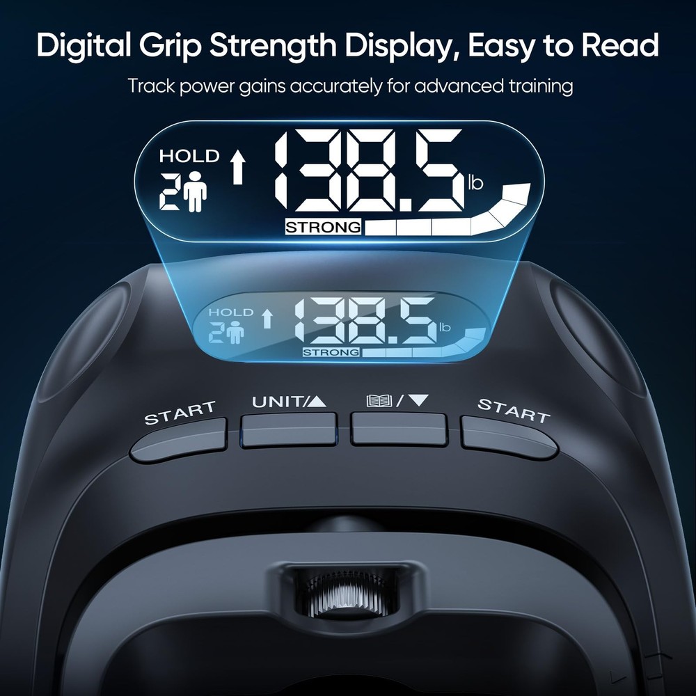 Grip Strength Trainer Kit, Digital Grip Strength Tester with Adjustable Hand ...