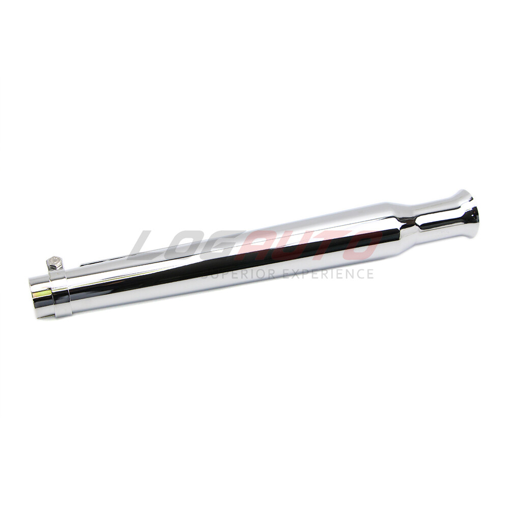 For Harley Cafe Bobber Chopper Motorcycle Exhaust Muffler Megaphone Pipe Silver