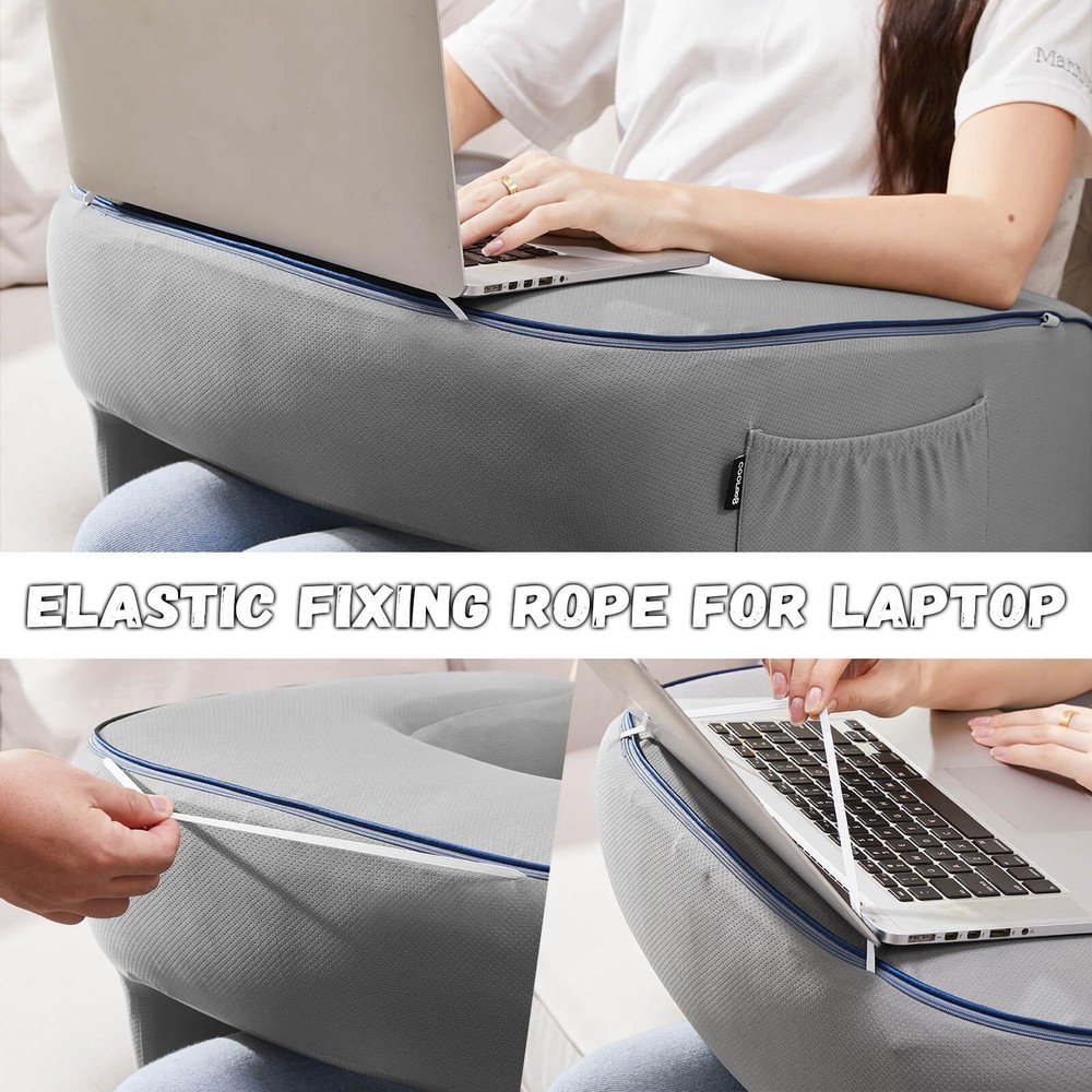 cooloo8 Reading Pillow with Armrests – Extra Large Memory Foam Large, Grey